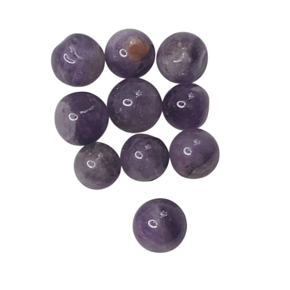 Amethyst Round Beads Lot 10 Piece Set 5-6mm Jewelry Making Gems